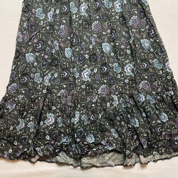 Torrid Challis Dress Women's 2X Gray Tea Length Front Tiered A-Line $79 NWOT - Picture 5 of 8